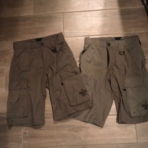 2 pair of Boy Scout Youth medium khaki shorts